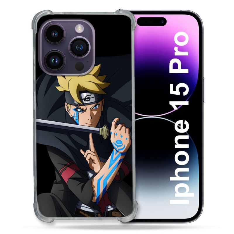 Coque Compatible MagSafe Pour Iphone 15 Pro (6.1) Manga Boruto Tatouage