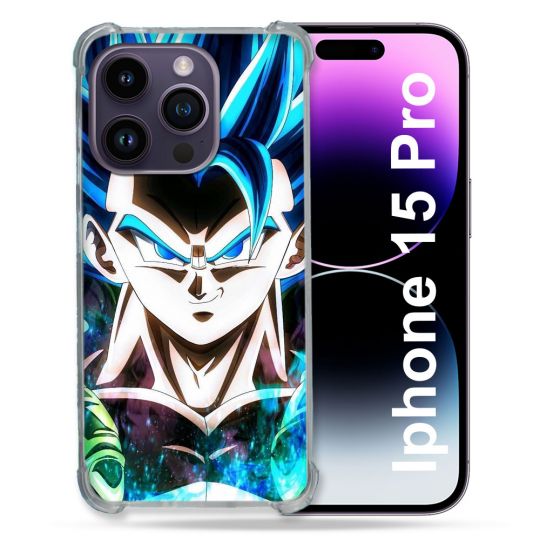 Coque Compatible MagSafe Pour Iphone 15 Pro (6.1) Manga Dragon Ball Gogeta Visage