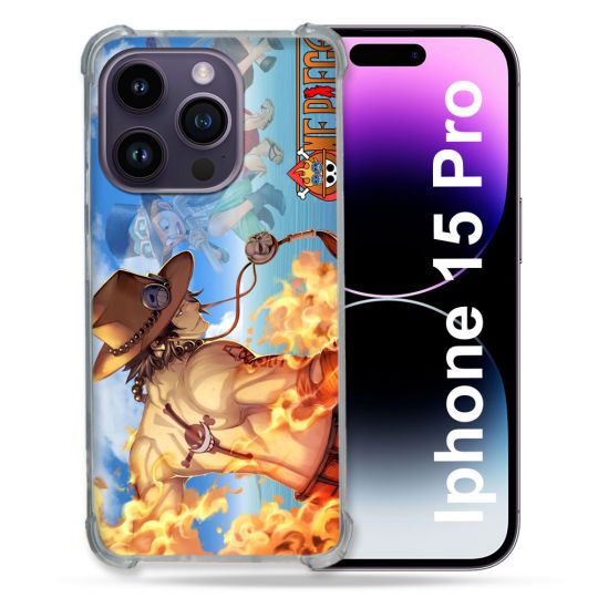Coque Compatible MagSafe Pour Iphone 15 Pro (6.1) Manga One Piece Ace Color