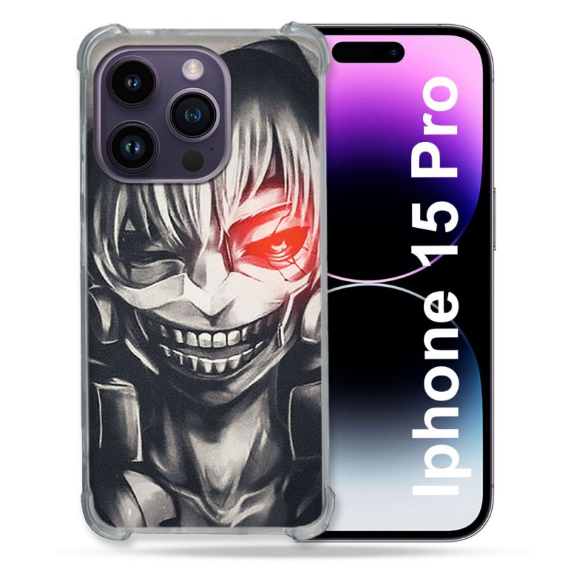 Coque Compatible MagSafe Pour Iphone 15 Pro (6.1) Manga Tokyo Ghoul Kaneki Noir