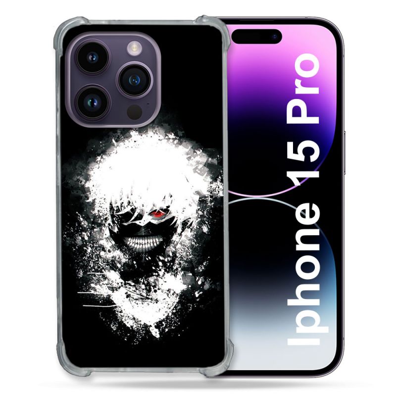 Coque Compatible MagSafe Pour Iphone 15 Pro (6.1) Manga Tokyo Ghoul Kaneki Tag