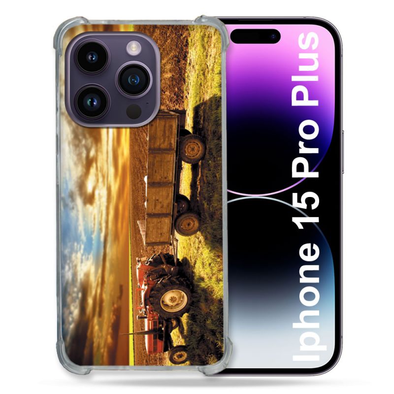 Coque Compatible MagSafe Pour Iphone 15 Pro plus (6.7) Agriculture Tracteur Color