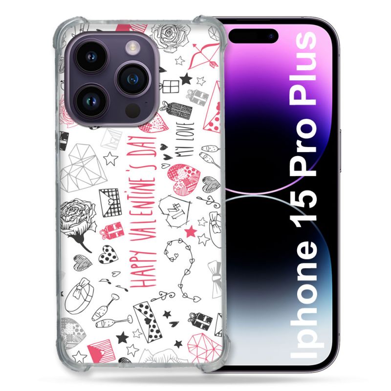 Coque Compatible MagSafe Pour Iphone 15 Pro plus (6.7) Amour Valentines