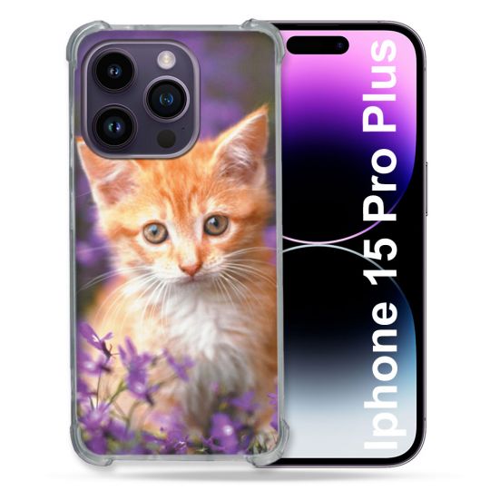 Coque Compatible MagSafe Pour Iphone 15 Pro plus (6.7) Animal Chat Violet
