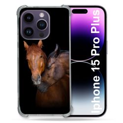 Coque Compatible MagSafe Pour Iphone 15 Pro plus (6.7) Animal Cheval Marron