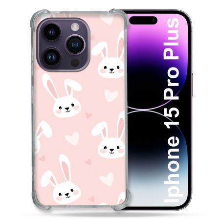Coque Compatible MagSafe Pour Iphone 15 Pro plus (6.7) Animal Lapin Rose