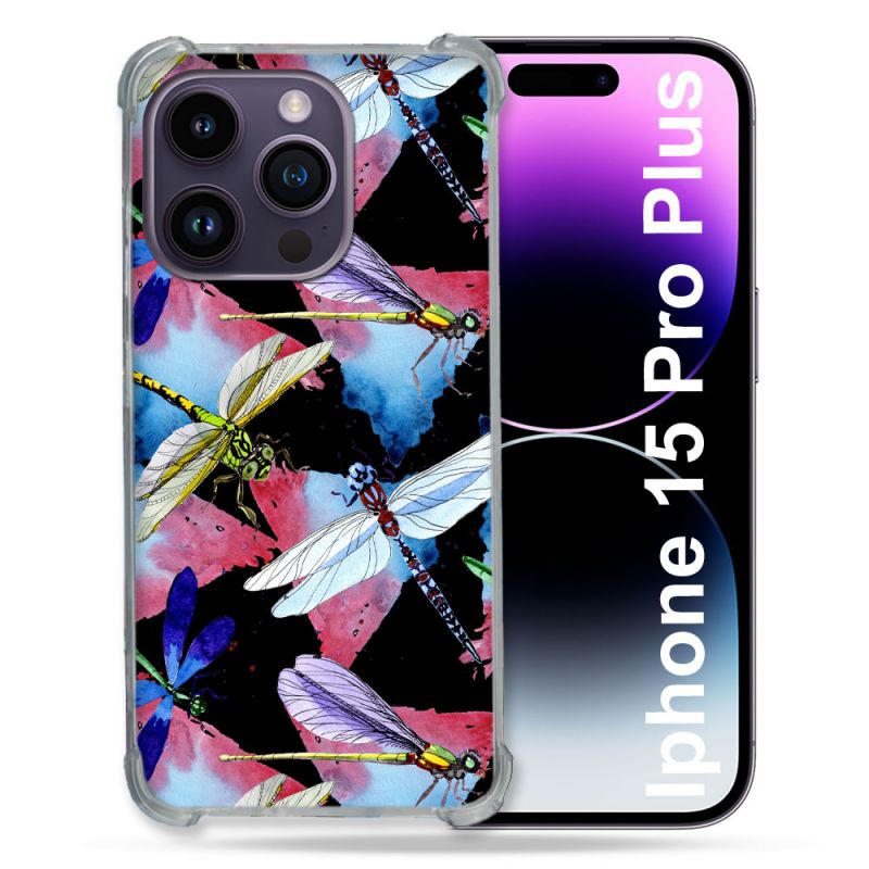 Coque Compatible MagSafe Pour Iphone 15 Pro plus (6.7) Animal Libellule