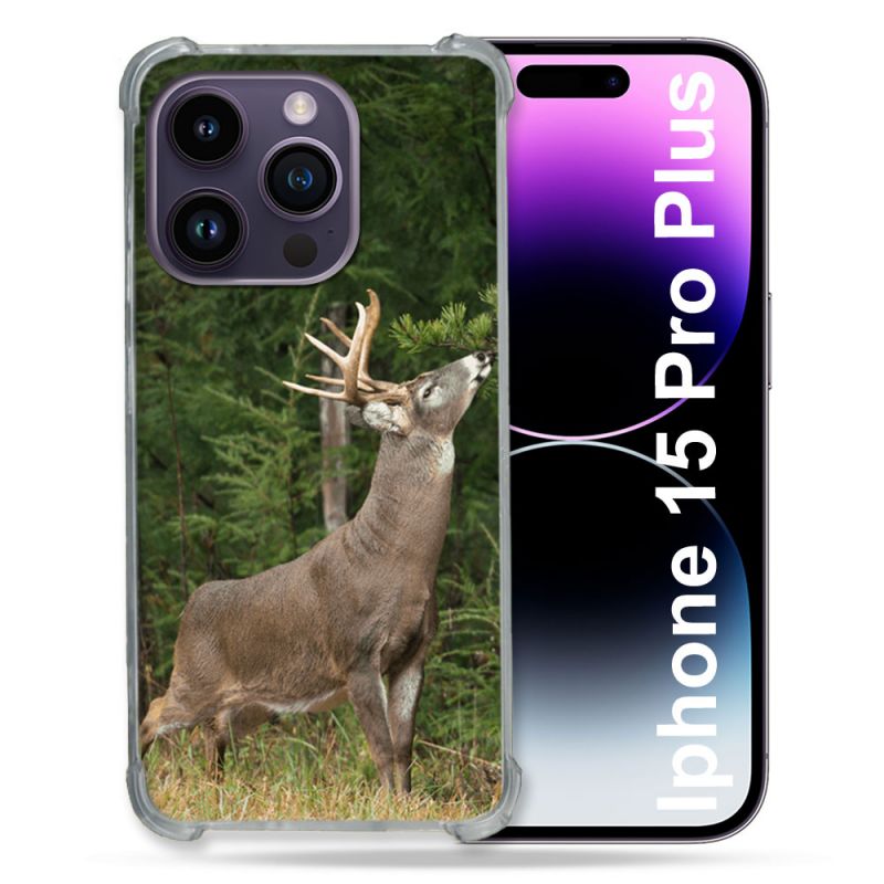 Coque Compatible MagSafe Pour Iphone 15 Pro plus (6.7) Chasse Cerf