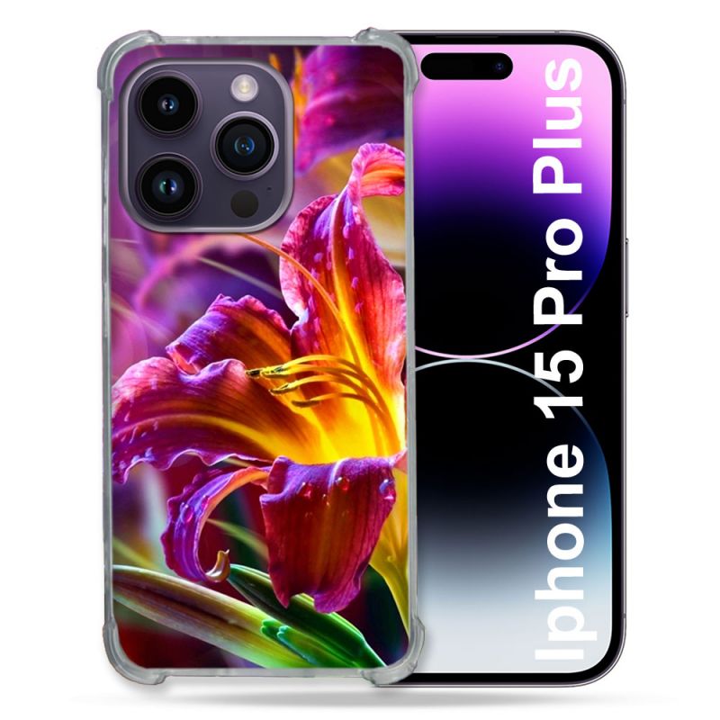 Coque Compatible MagSafe Pour Iphone 15 Pro plus (6.7) Fleur Lys Color
