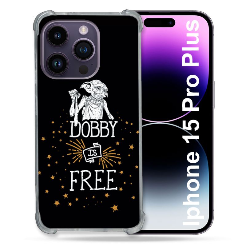 Coque Compatible MagSafe Pour Iphone 15 Pro plus (6.7) Harry Potter Dobby Free Noir