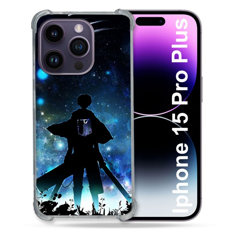 Coque Compatible MagSafe Pour Iphone 15 Pro plus (6.7) Manga Attaque Titans Levi