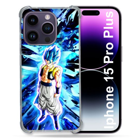 Coque Compatible MagSafe Pour Iphone 15 Pro plus (6.7) Manga Dragon Ball Gogeta Lumiere