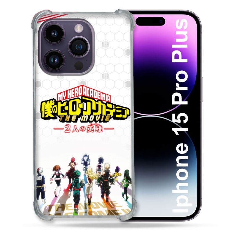 Coque Compatible MagSafe Pour Iphone 15 Pro plus (6.7) Manga My Hero Academia Blanc