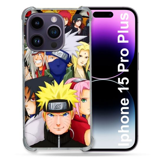 Coque Compatible MagSafe Pour Iphone 15 Pro plus (6.7) Manga Naruto Team