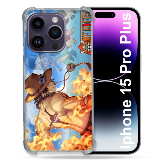 Coque Compatible MagSafe Pour Iphone 15 Pro plus (6.7) Manga One Piece Ace Color