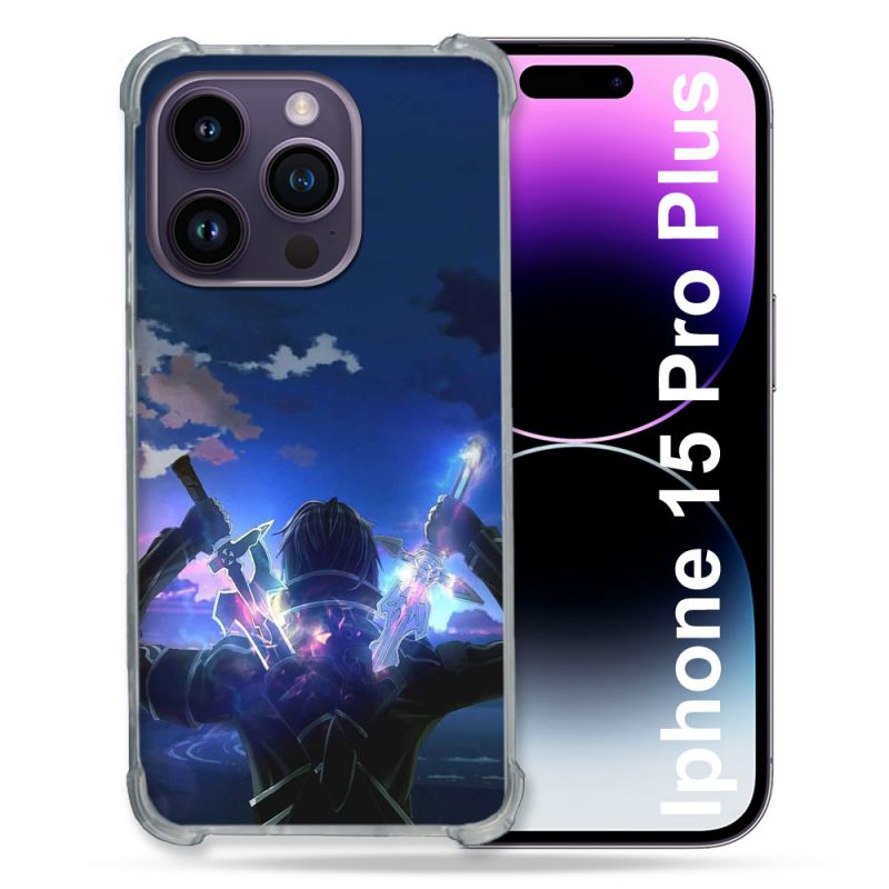Coque Compatible MagSafe Pour Iphone 15 Pro plus (6.7) Manga SAO sword Art Online Epee