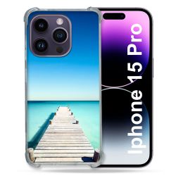 Coque Compatible MagSafe Pour Iphone 15 Pro (6.1) Nature Pont Mer