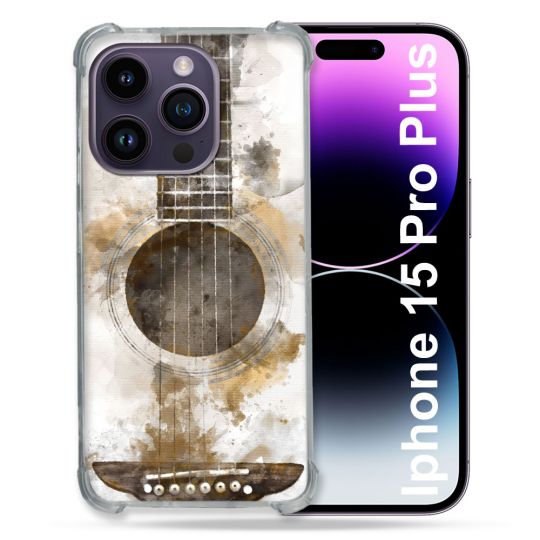 Coque Compatible MagSafe Pour Iphone 15 Pro plus (6.7) Musique Guitare Tag