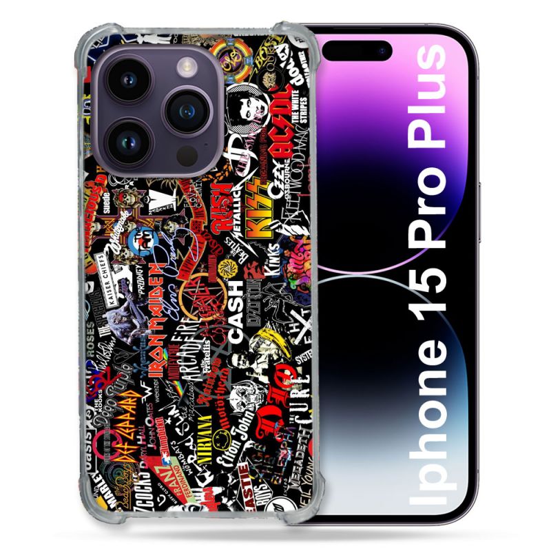 Coque Compatible MagSafe Pour Iphone 15 Pro plus (6.7) Musique Rock Groupe