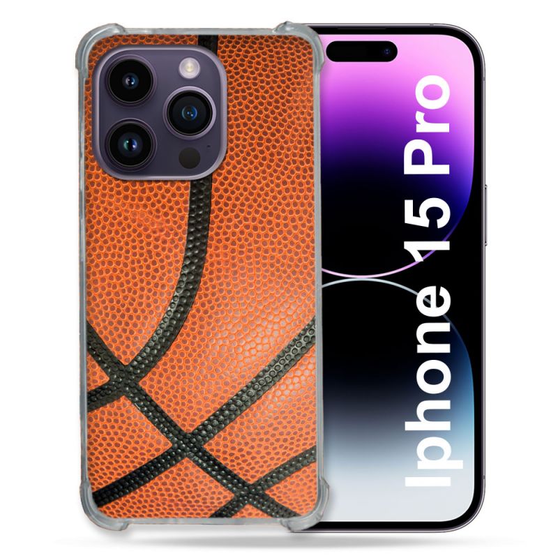 Coque Compatible MagSafe Pour Iphone 15 Pro (6.1) Sport Ballon Basket