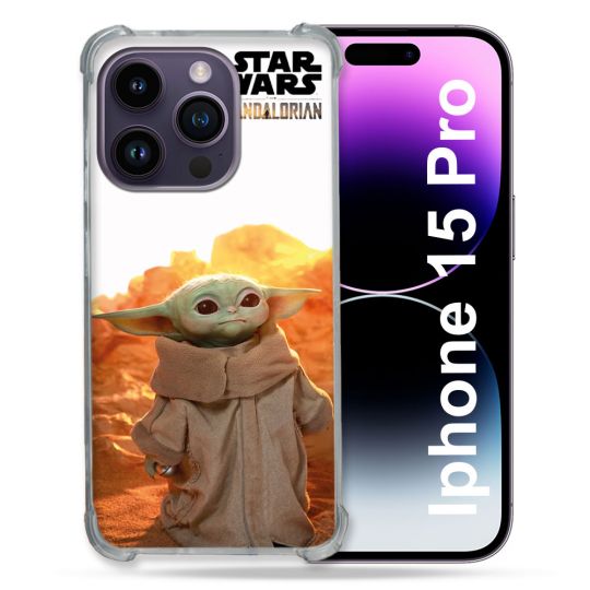 Coque Compatible MagSafe Pour Iphone 15 Pro (6.1) Star Wars - Yoda bebe soleil