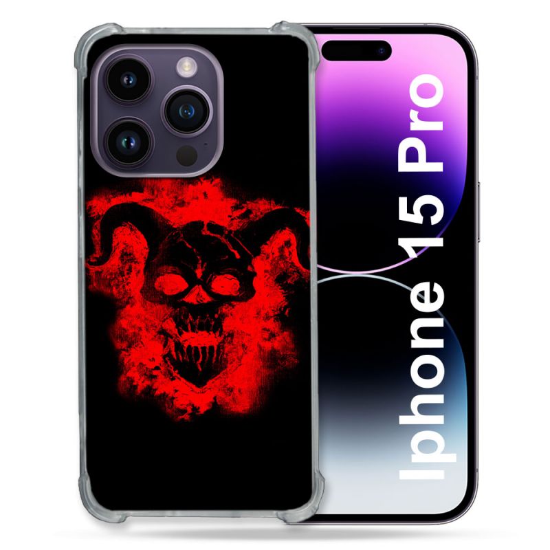 Coque Compatible MagSafe Pour Iphone 15 Pro (6.1) Tete de Mort Diable