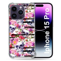 Coque Compatible MagSafe Pour Iphone 15 Pro (6.1) Tete de Mort Pattern