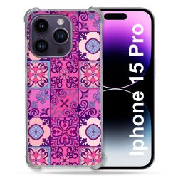 Coque Compatible MagSafe Pour Iphone 15 Pro (6.1) Texture Carreau Ciment Violet
