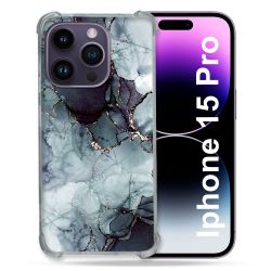 Coque Compatible MagSafe Pour Iphone 15 Pro (6.1) Texture Marbre Gris