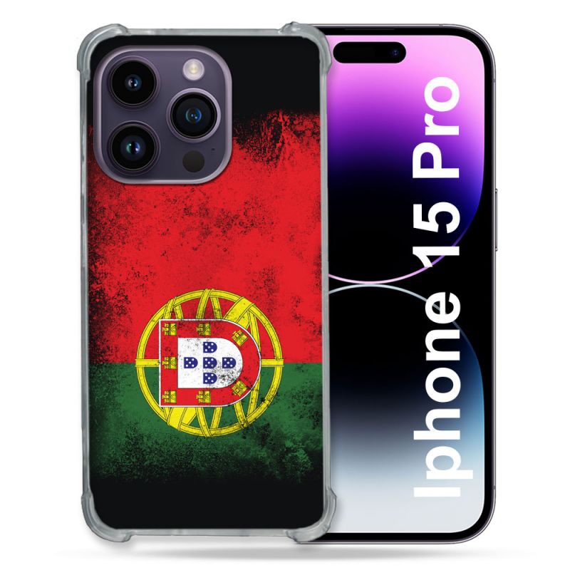 Coque Compatible MagSafe Pour Iphone 15 Pro (6.1) Voyage Portugal Drapeau