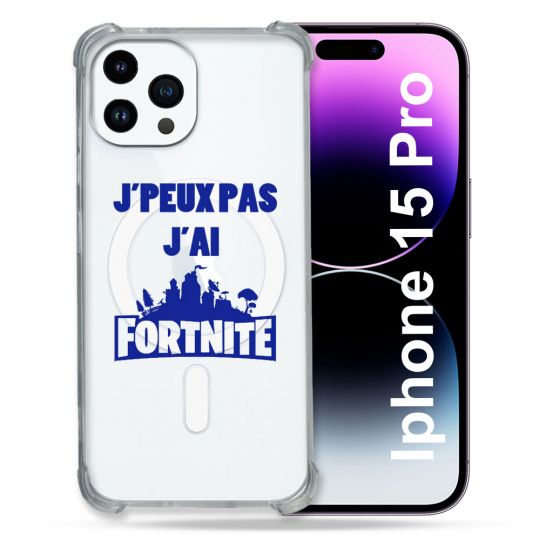 Coque Compatible MagSafe Transparente Pour Iphone 15 Pro (6.1) Jpeux pas jai Fortnite