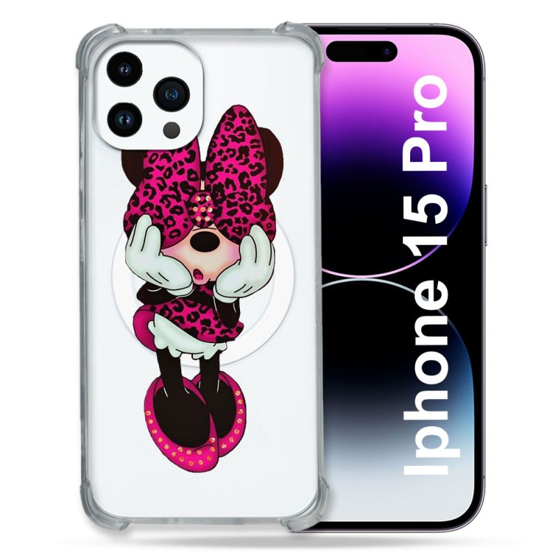 Coque Compatible MagSafe Transparente Pour Iphone 15 Pro (6.1) Minnie