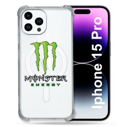 Coque Compatible MagSafe Transparente Pour Iphone 15 Pro (6.1) Monster Energy