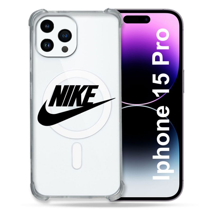 Coque Compatible MagSafe Transparente Pour Iphone 15 Pro (6.1) Nike