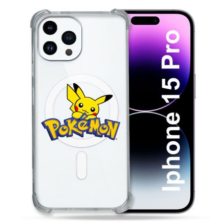 Coque Compatible MagSafe Transparente Pour Iphone 15 Pro (6.1) Pokemon