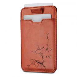 Porte carte avec protection RFID en cuir italienne personnalisable cognac