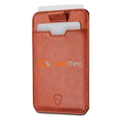 Porte carte avec protection RFID en cuir italienne personnalisable cognac
