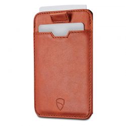 Porte carte avec protection RFID en cuir italienne personnalisable cognac