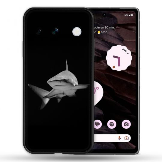 Coque Pour Google pixel 7a Requin Noir