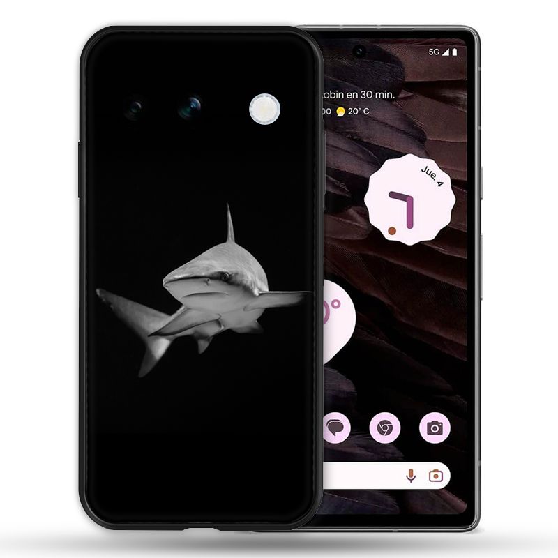 Coque Pour Google pixel 7a Requin Noir