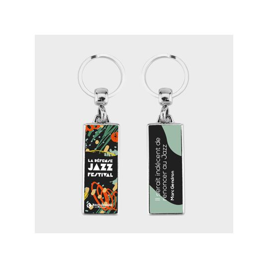 Porte-clés Personnalisé en Métal Rectangle 1,8 x 5 cm