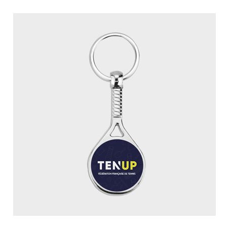 Porte-clés Personnalisé en Métal Sport Raquette Tennis Ø 2,5 cm