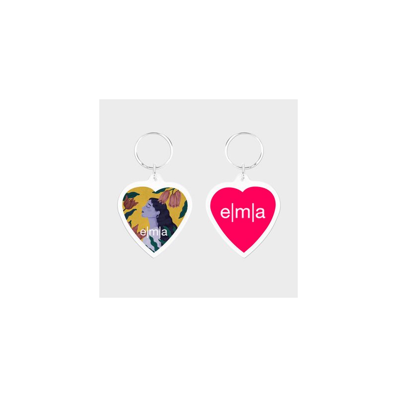 Porte-clés Personnalisé en Acrylique Coeur Ø 4 x 4 cm