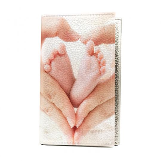 Porte-Papiers Pochette Carte Grise en Cuir argenté