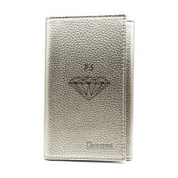 Porte-Papiers Pochette Carte Grise en Cuir argenté