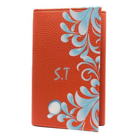 Porte-Papiers Pochette Carte Grise en Cuir orange