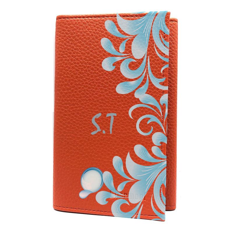 Porte-Papiers Pochette Carte Grise en Cuir orange