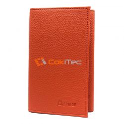 Porte-Papiers Pochette Carte Grise en Cuir orange