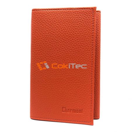 Porte-Papiers Pochette Carte Grise en Cuir orange