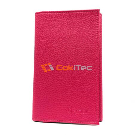 Porte-Papiers Pochette Carte Grise en Cuir rose